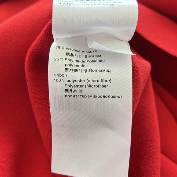 Marc Cain Orangey-Red Fit and Flare Stretch Dress Collar - Picture 6 of 6